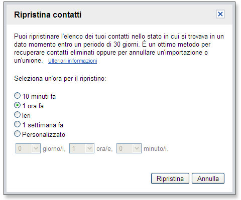 Gmail: recuperare i contatti cancellati